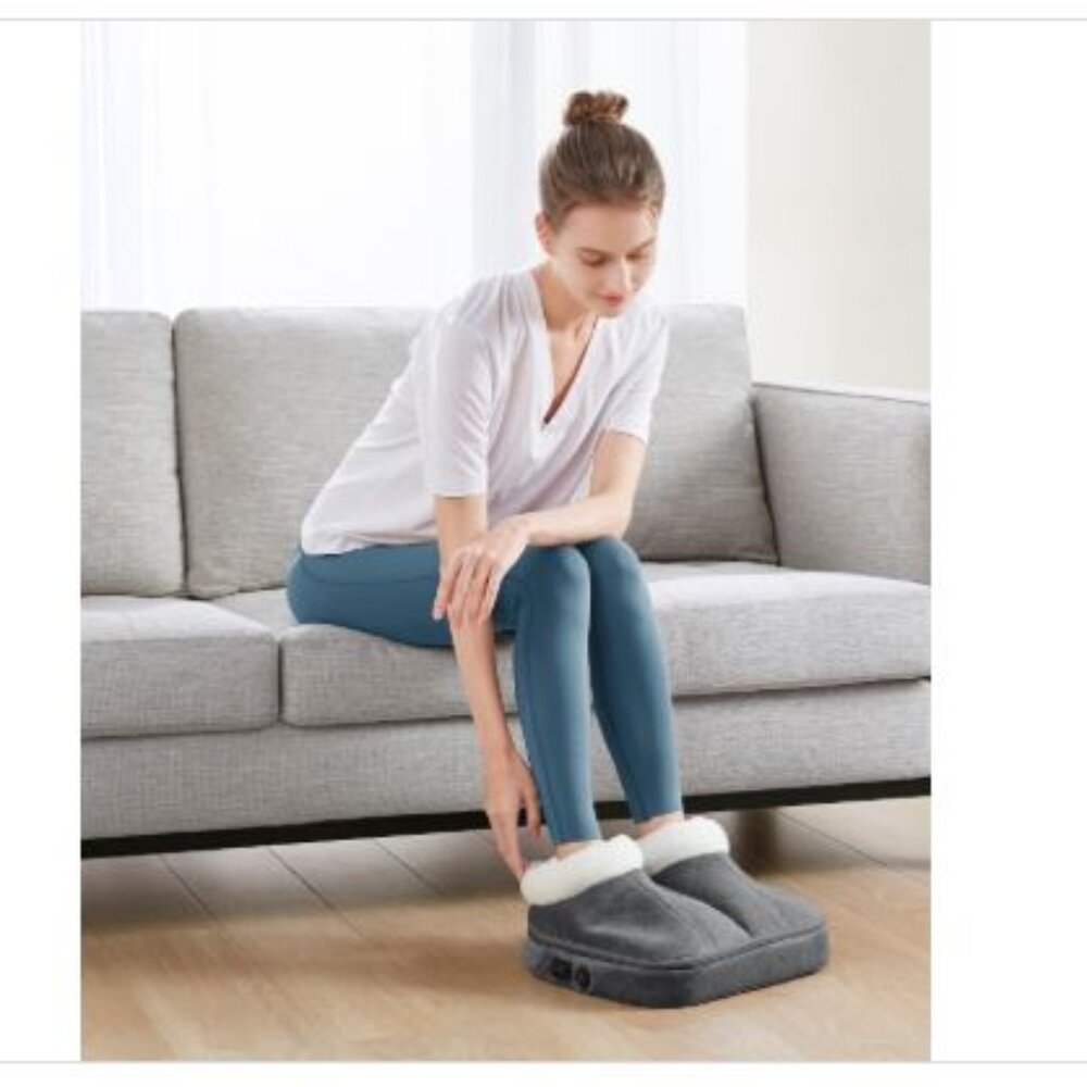 Sharper Image Heated Electric Adjustable Foot Warmer - Grey NWT
